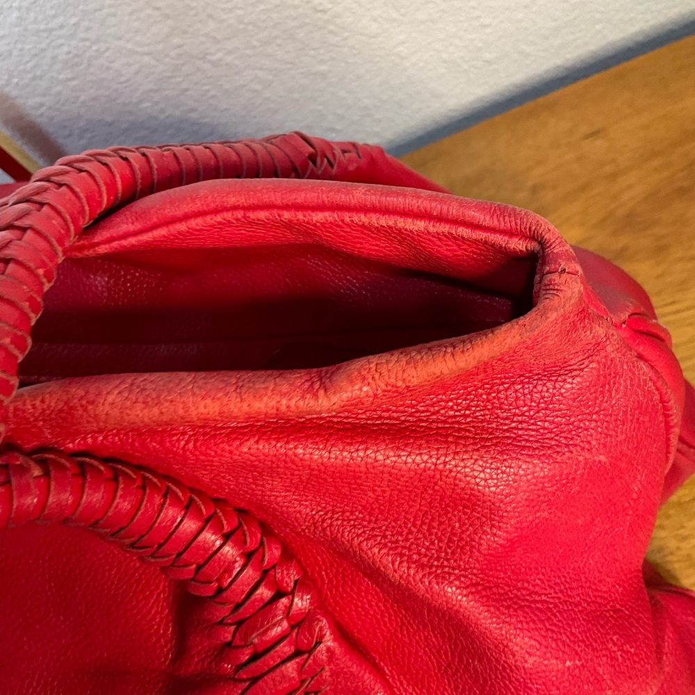 Salvatore Ferragamo Red Leather Shoulder Bag COA - Picture 4 of 16